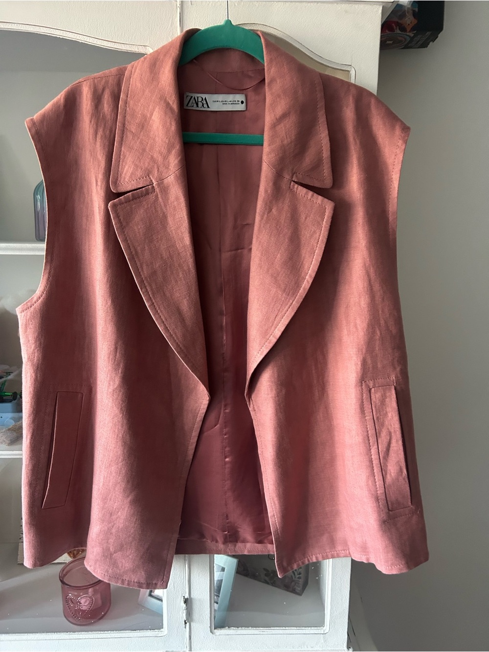 Zara Mauve Sleeveless Tailored Vest